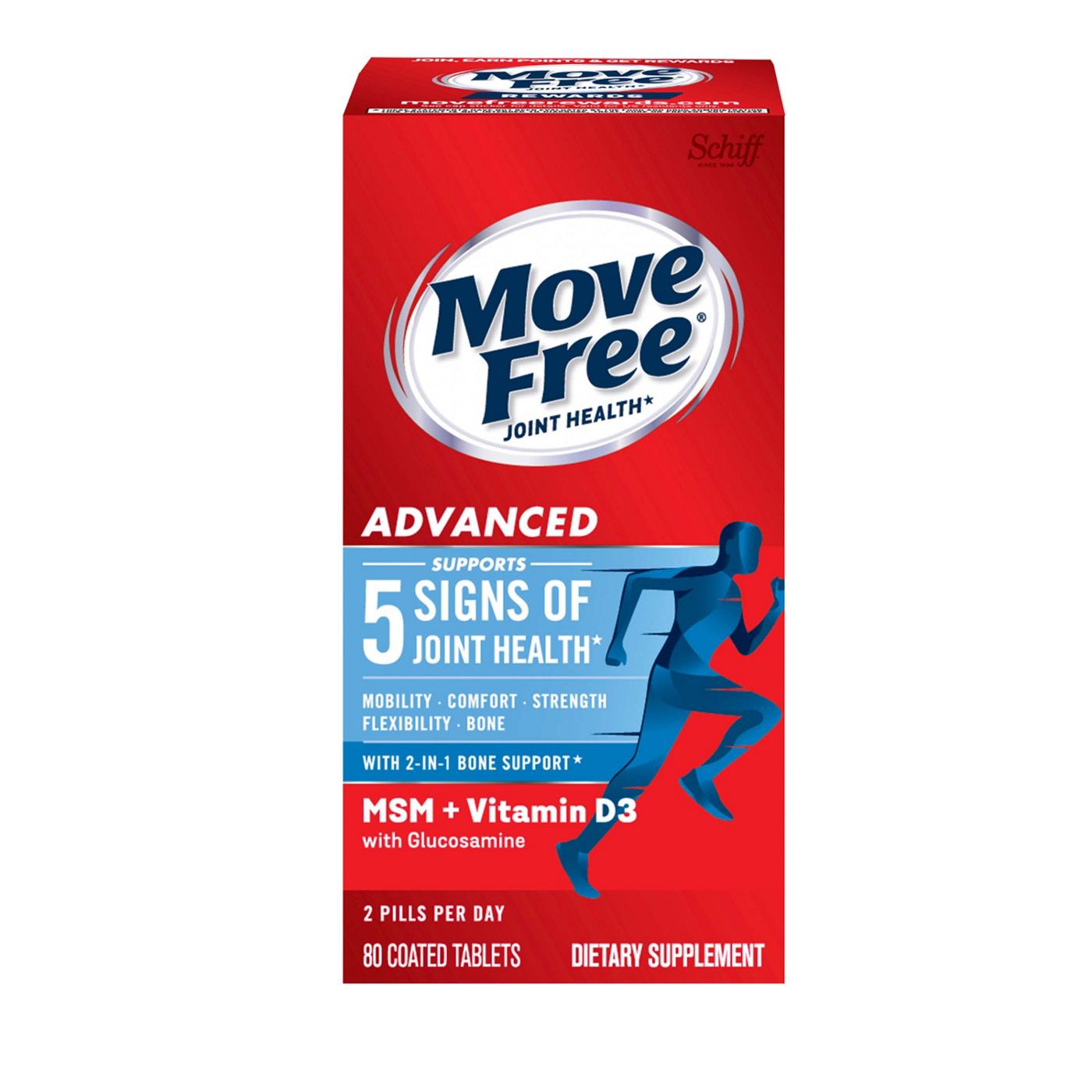 MOVEFREE Advanced Plus MSM & D3 Joint Support Tablets; image 1 of 7