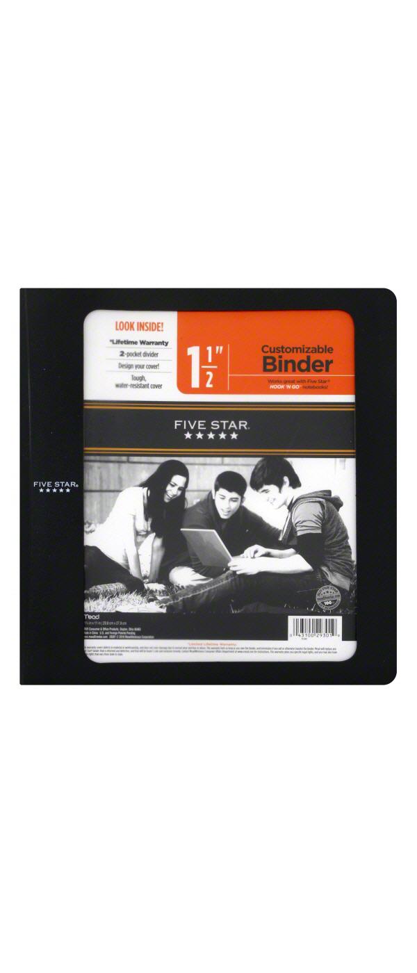 FIVE STAR Customizable Binder, 375 Sheet Capacity, Assorted Colors; image 1 of 7