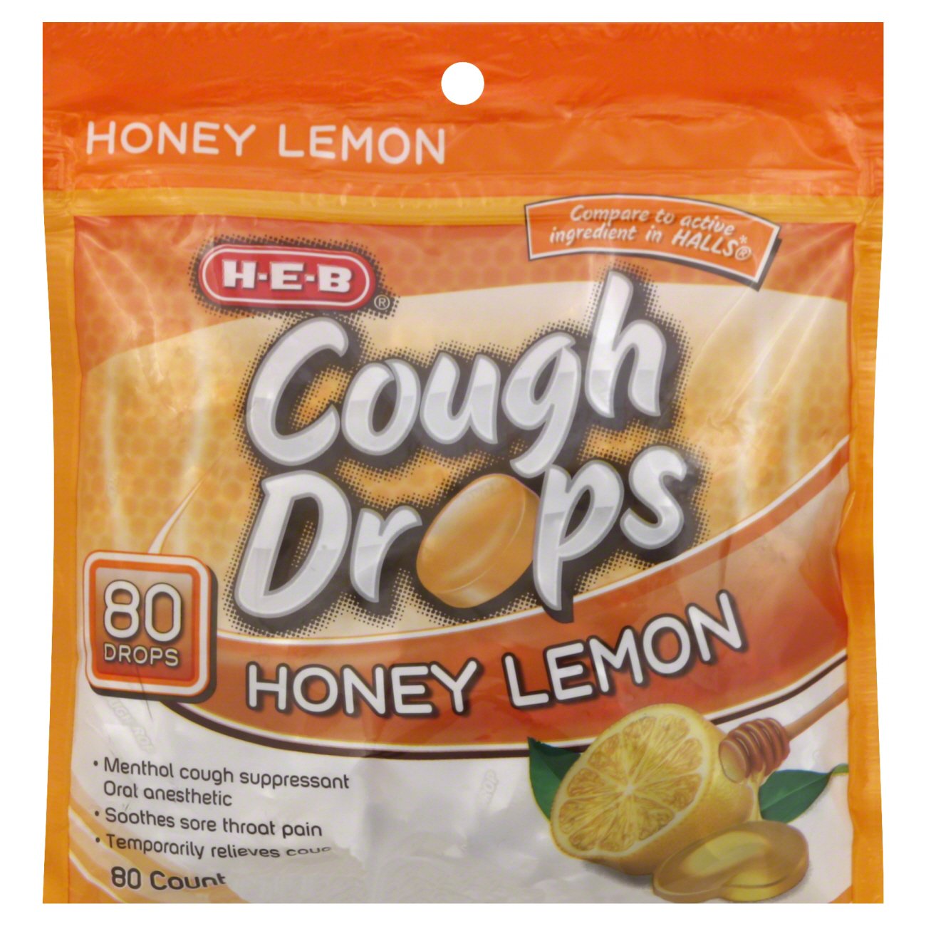 HEB Cough Drops Honey Lemon Shop Cough, Cold & Flu at HEB