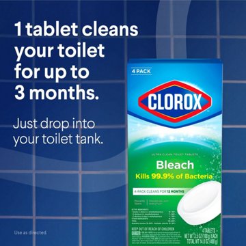 Clorox Ultra Clean Toilet Tablets - Bleach, 14 oz