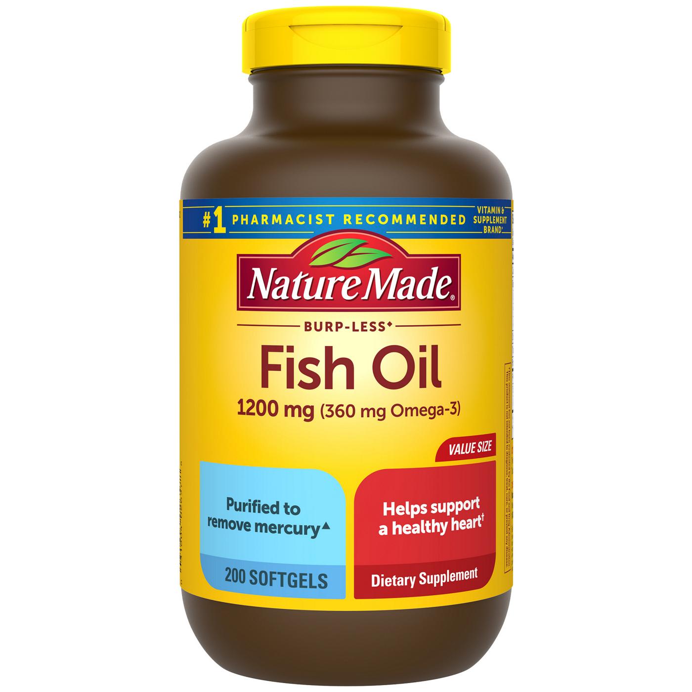 Nature Made Burp-Less Fish Oil 1200 mg Liquid Softgels; image 1 of 6
