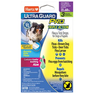 Hartz Ultra Guard Pro Drops for Dogs & Puppies 31-60 lb, 3 ct