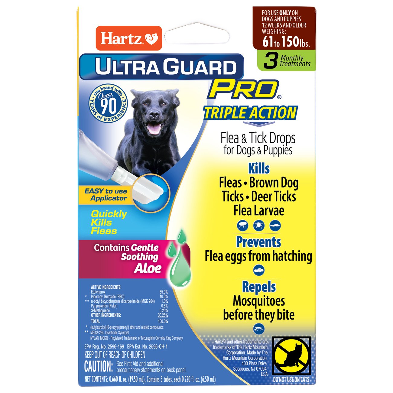 Hartz Ultra Guard Pro Flea & Tick Treatment For Dogs & Puppies 61-150 ...