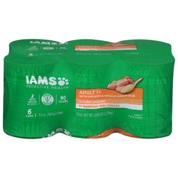IAMS Proactive Health Adult Wet Dog Food - Classic Ground with Chicken and Whole Grain Rice, 6 pk