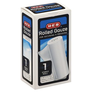 H-E-B 4 Inch Rolled Gauze, EACH