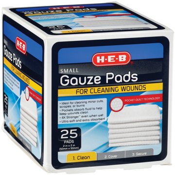 H-E-B Small Gauze Pads, 25 CT