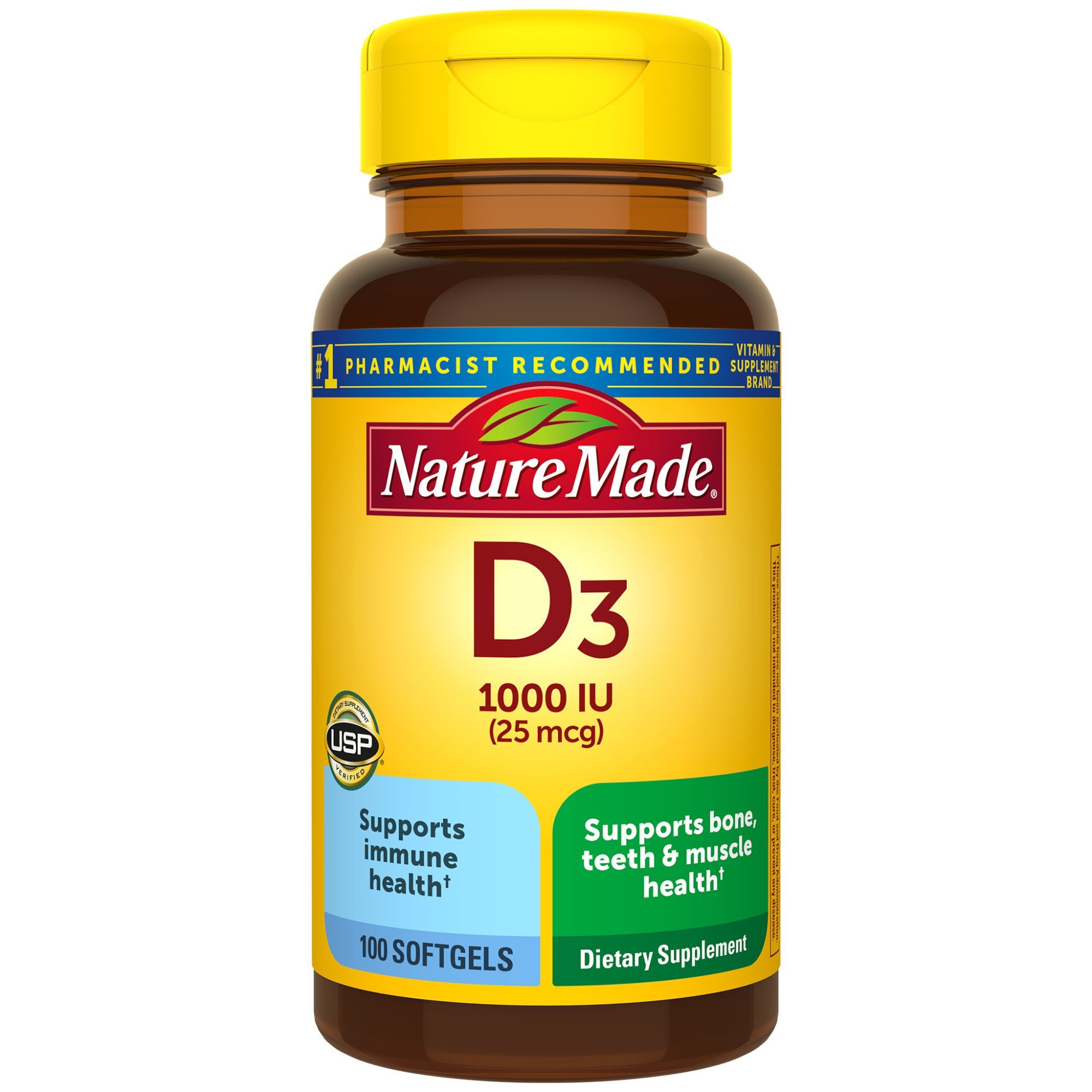 Nature Made D3 1000 IU Liquid Softgels, 100 ct