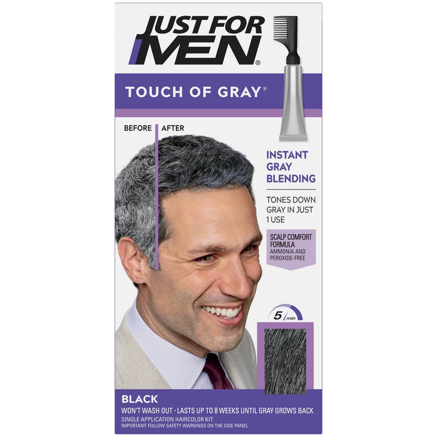 Just For Men Touch of Gray Hair Color Black-Gray T-55; image 2 of 2