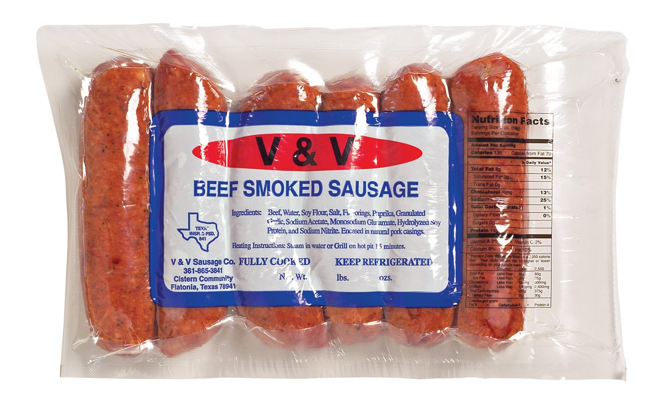 V&V Beef Smoked Link Sausage Shop Sausage at HEB
