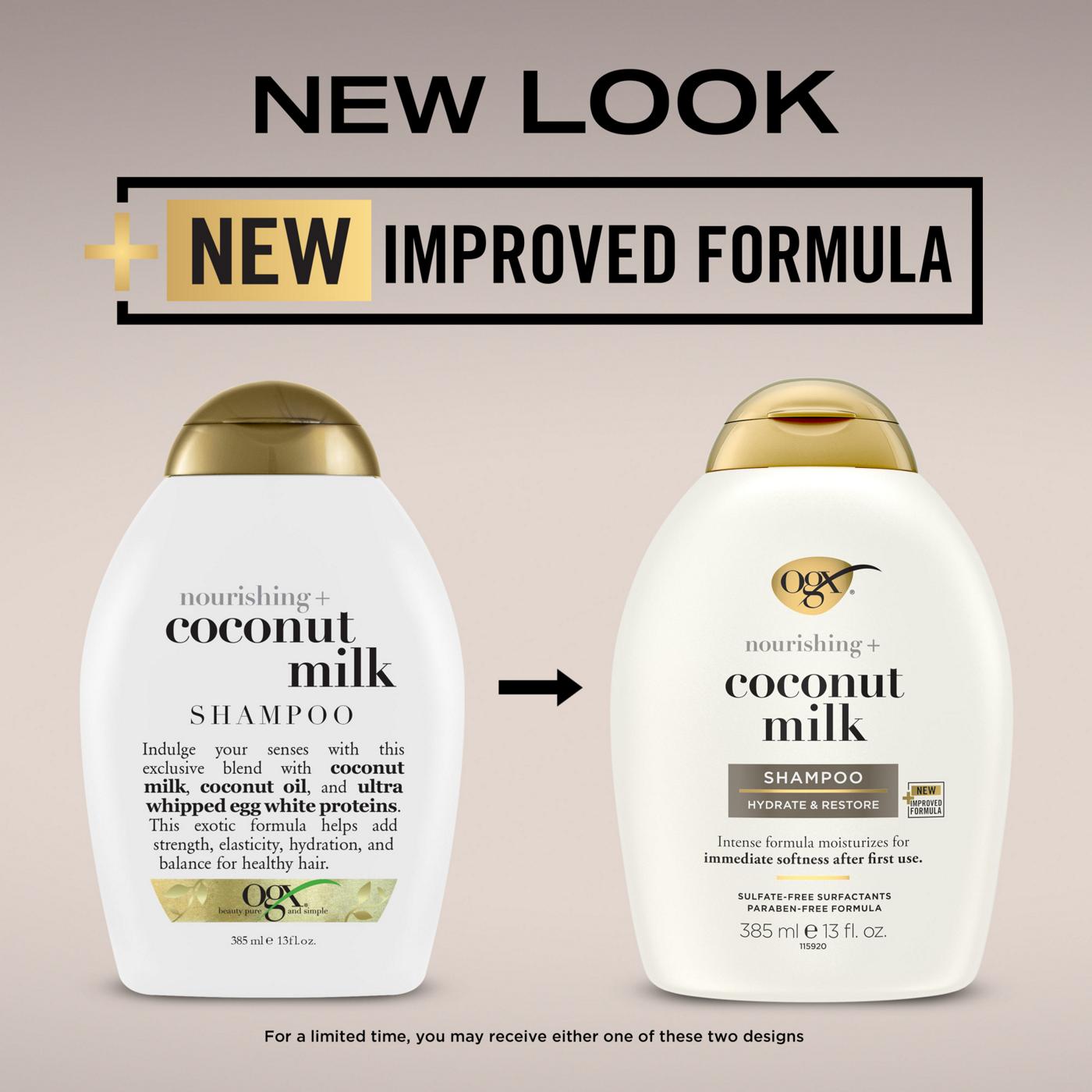 OGX Nourishing + Coconut Milk Moisturizing Shampoo; image 2 of 8