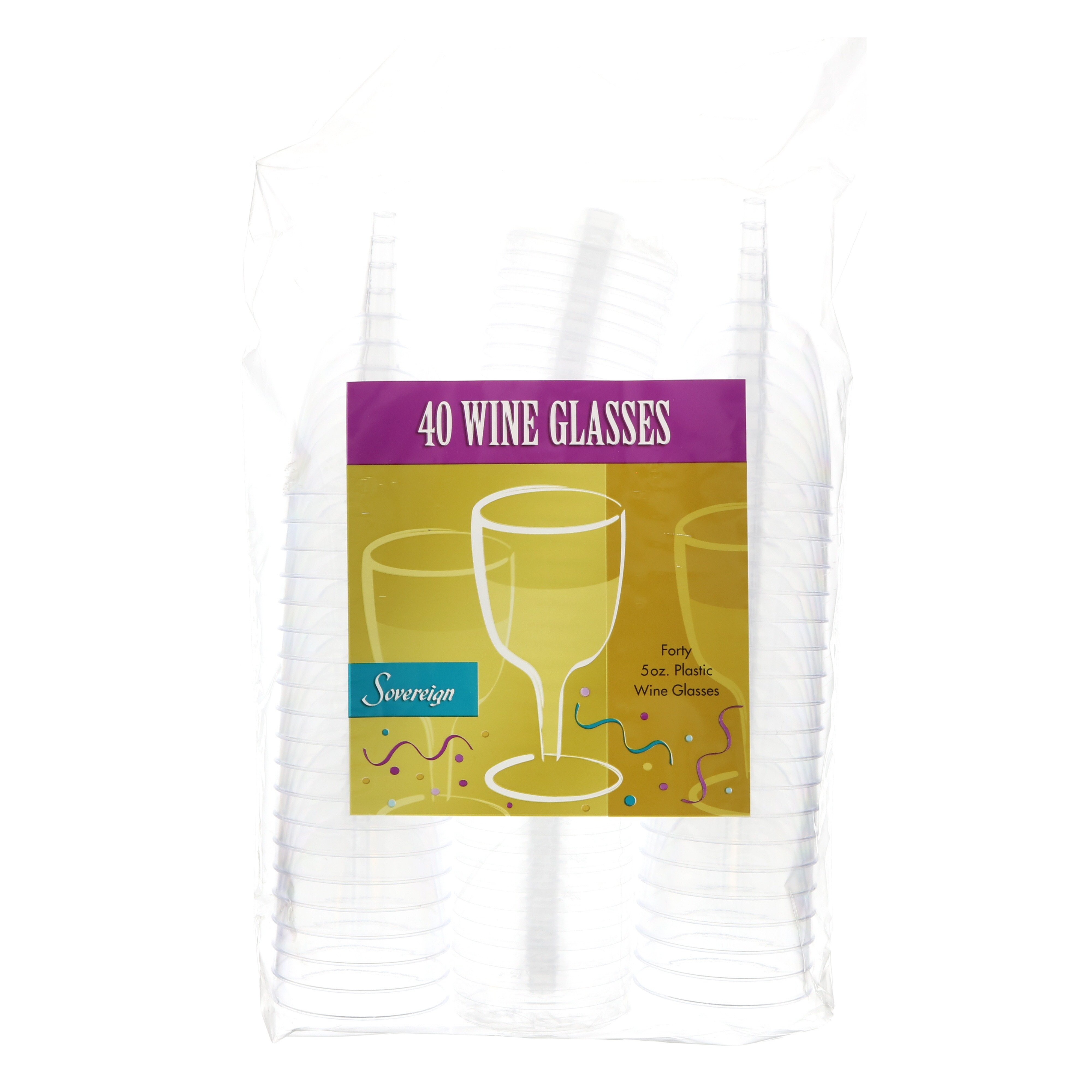 Maryland Plastics Sovereign Clear 5 oz Plastic Wine Glasses