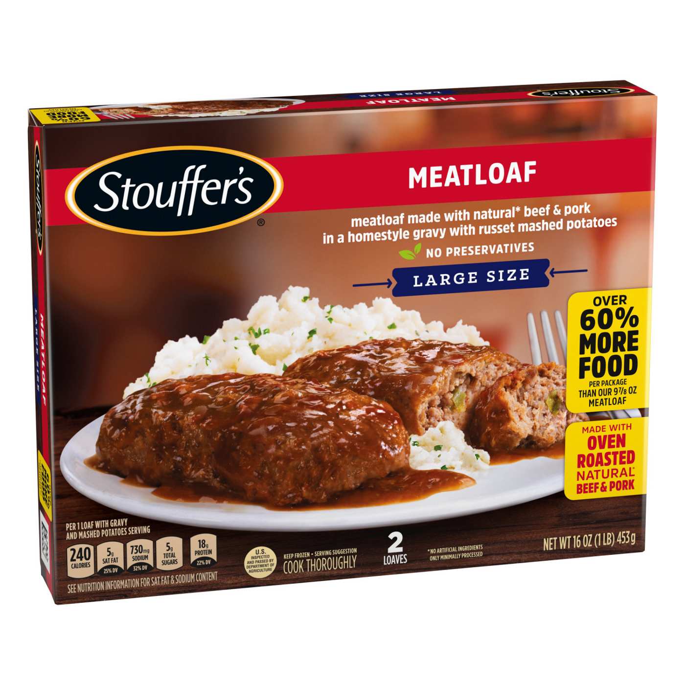 Stouffer's Meatloaf & Mashed Potatoes Frozen Meal - Large Size; image 2 of 7