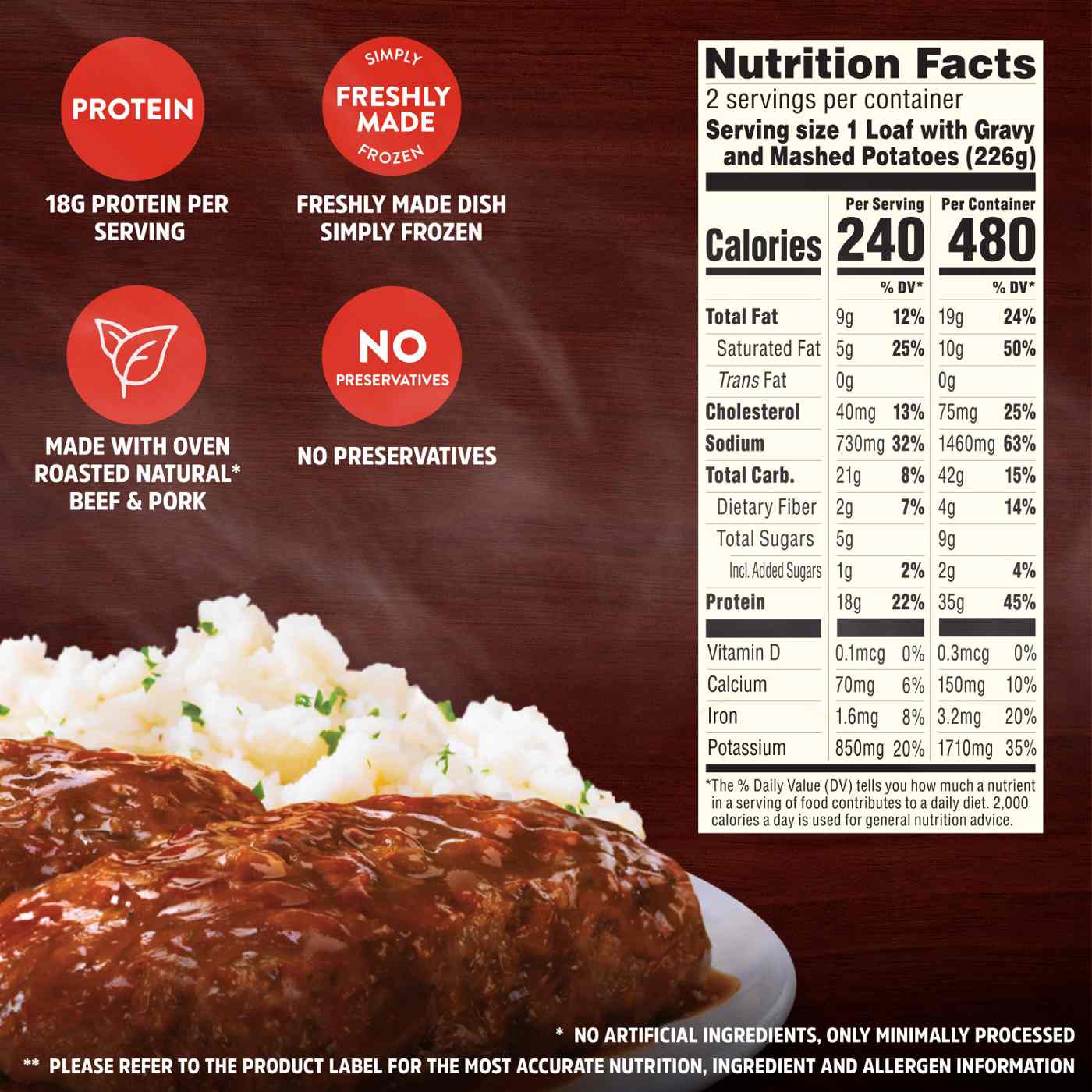 Stouffer's Meatloaf & Mashed Potatoes Frozen Meal - Large Size; image 4 of 7