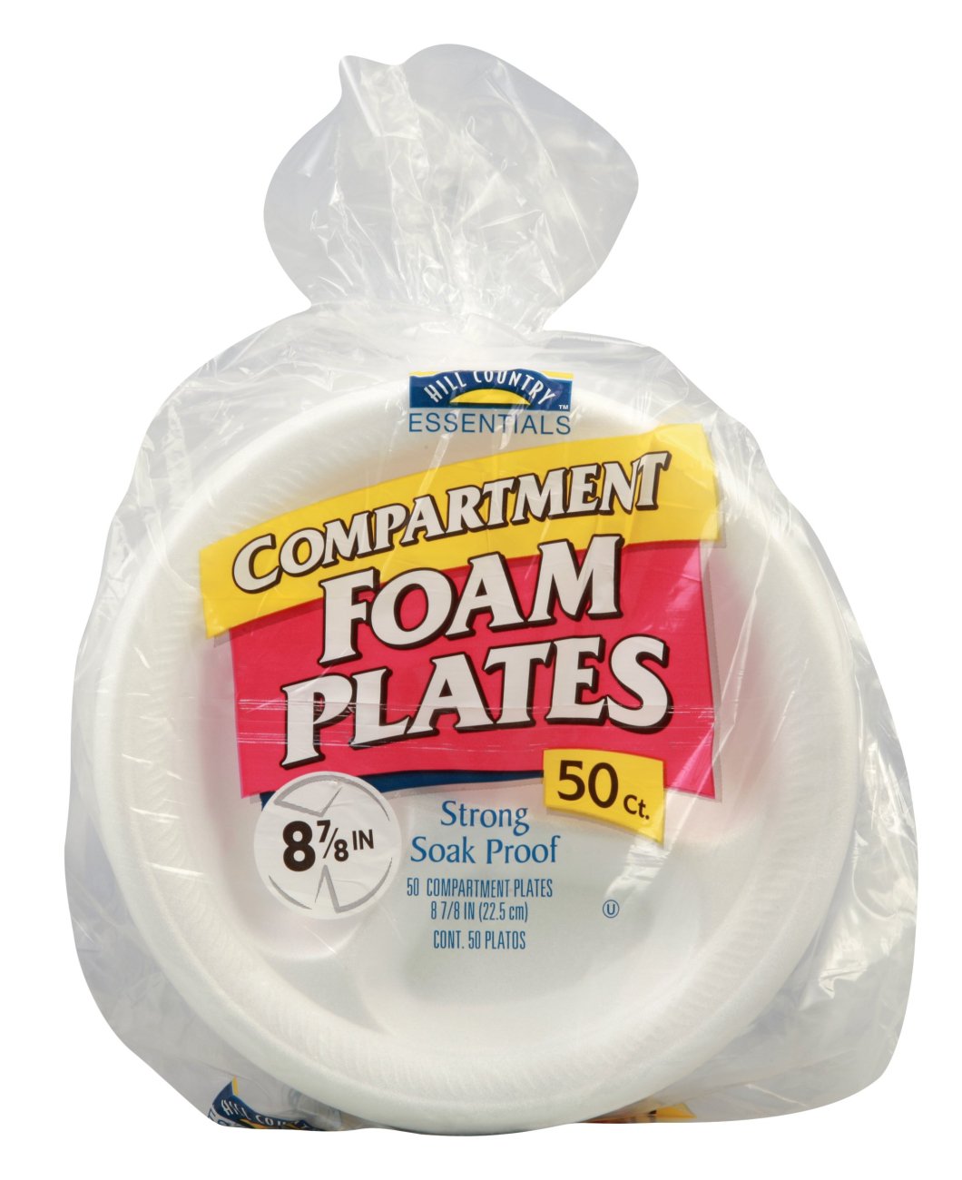 Hill Country Essentials Compartment 8.8 in Foam Plates - Shop Plates &  Bowls at H-E-B