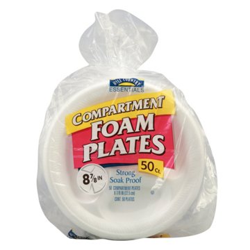 Hill Country Essentials Compartment 8.8 in Foam Plates, 50 ct