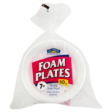 Hill Country Essentials Foam Plates, 7 inch, 60 ct