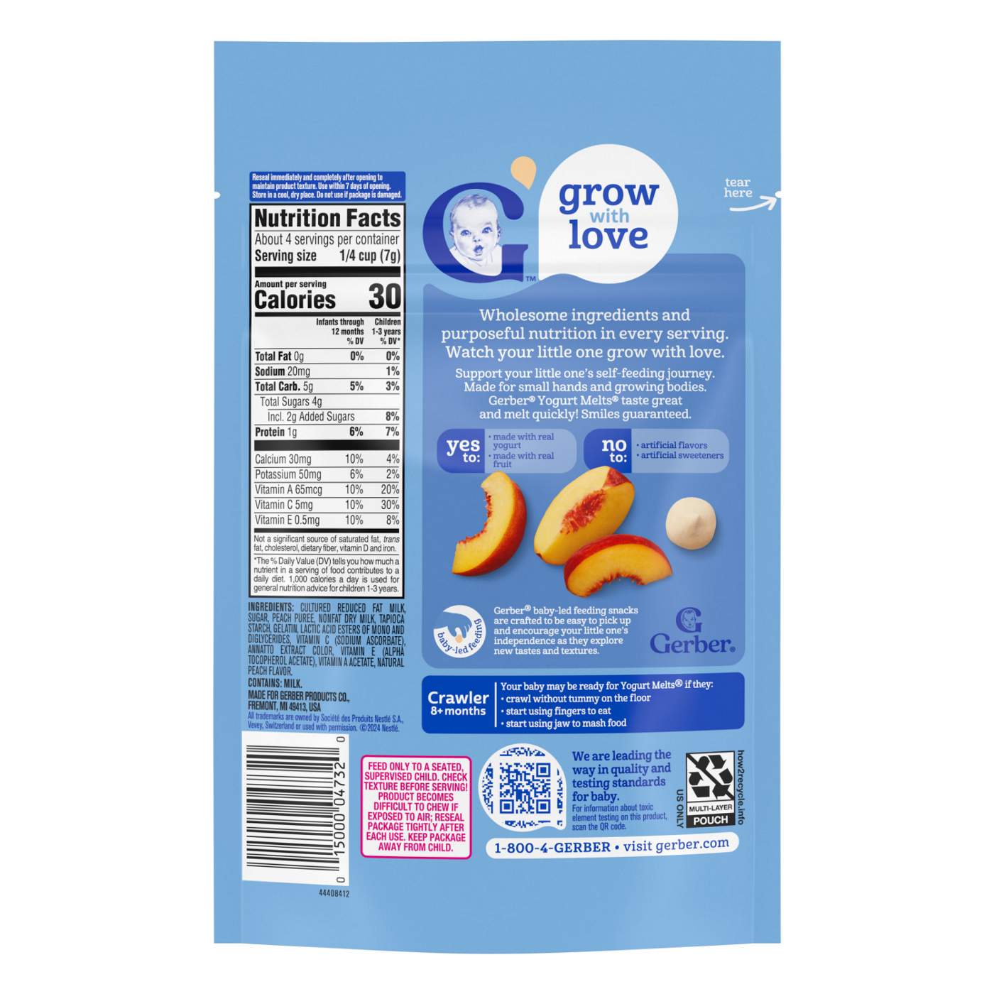 Gerber Snacks for Baby Yogurt Melts - Peach; image 4 of 8