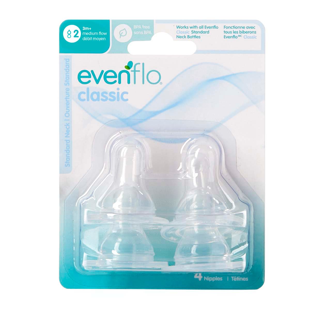 Evenflo Classic Silicone Medium Flow Nipples 2 (3-6 Months) - Shop Nipples  at H-E-B