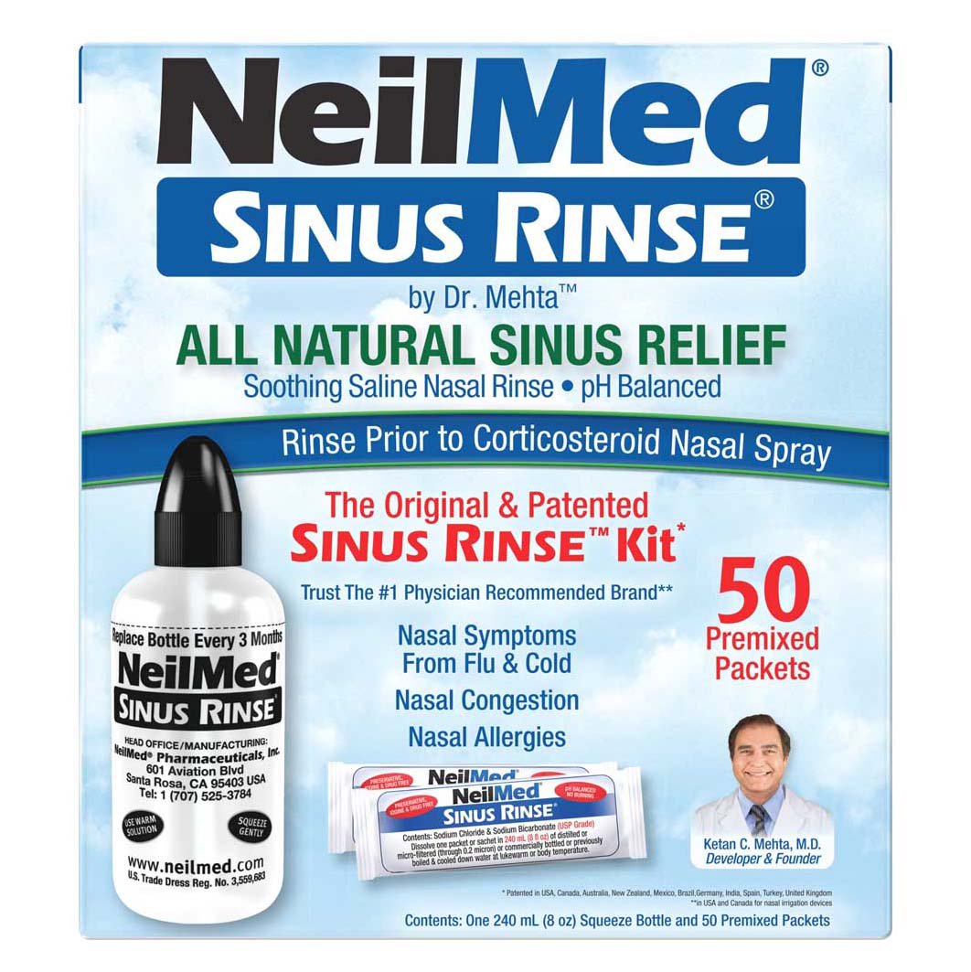 Neti Pot Sinus Rinse Bottle Nose Wash Cleaner Pressure Rinse Nasal