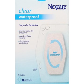 Nexcare Waterproof Knee & Elbow Clear Bandages, 8 ct