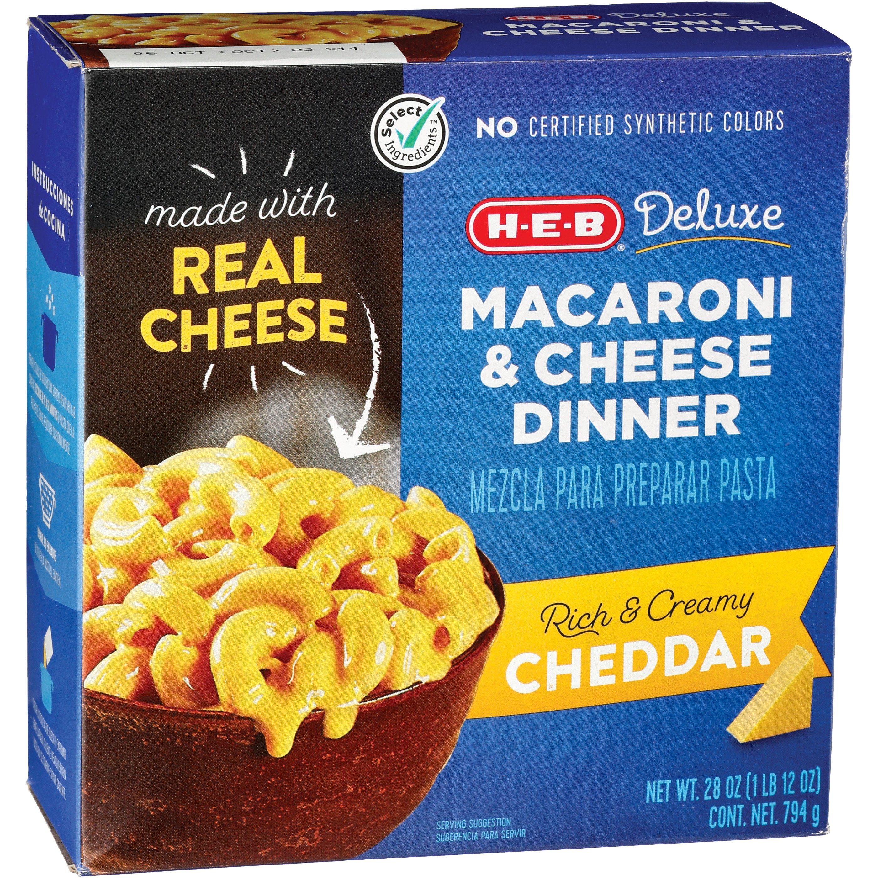 H E B Deluxe Macaroni And Cheese Dinner Mix Shop Pantry Meals At