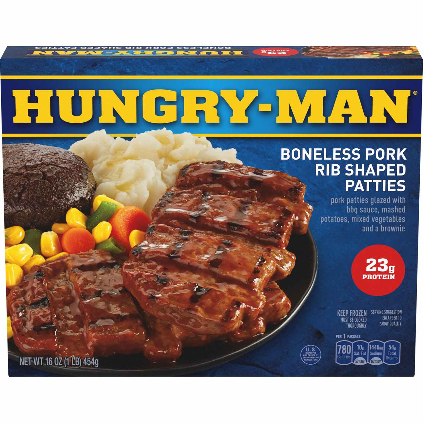 Hungry-Man Boneless Pork Patties Frozen Meal; image 1 of 7