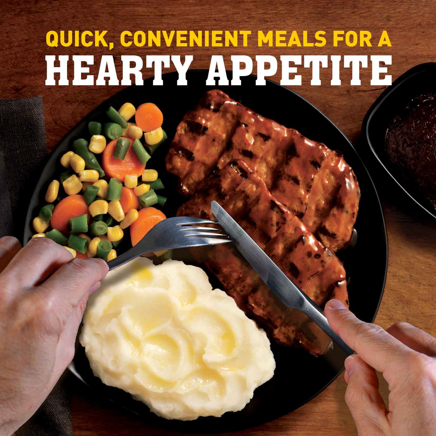 Hungry-Man Boneless Pork Patties Frozen Meal; image 6 of 7