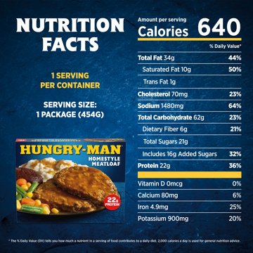 Hungry-Man Home-Style Meatloaf Frozen Meal