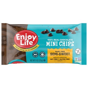 Enjoy Life Gluten Free Allergy Friendly Semi Sweet Vegan Chocolate Mini Chips, 9 oz