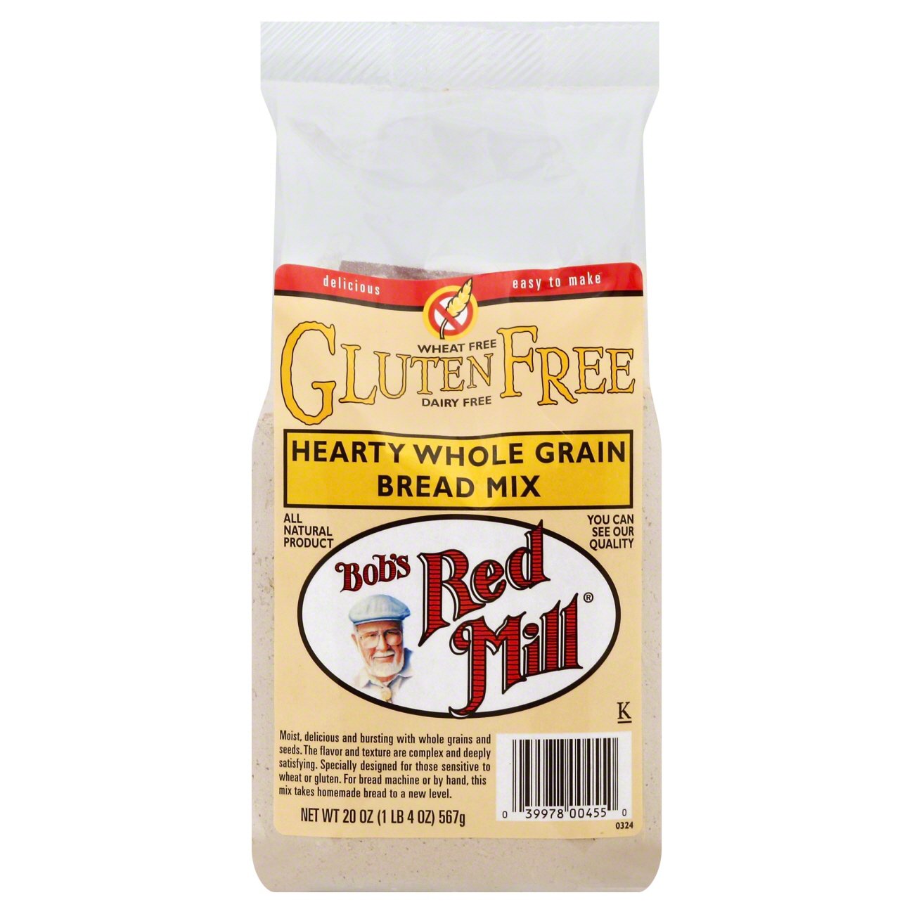 Bob's Red Mill Hearty Whole Grain Gluten Free Bread Mix - Shop Baking