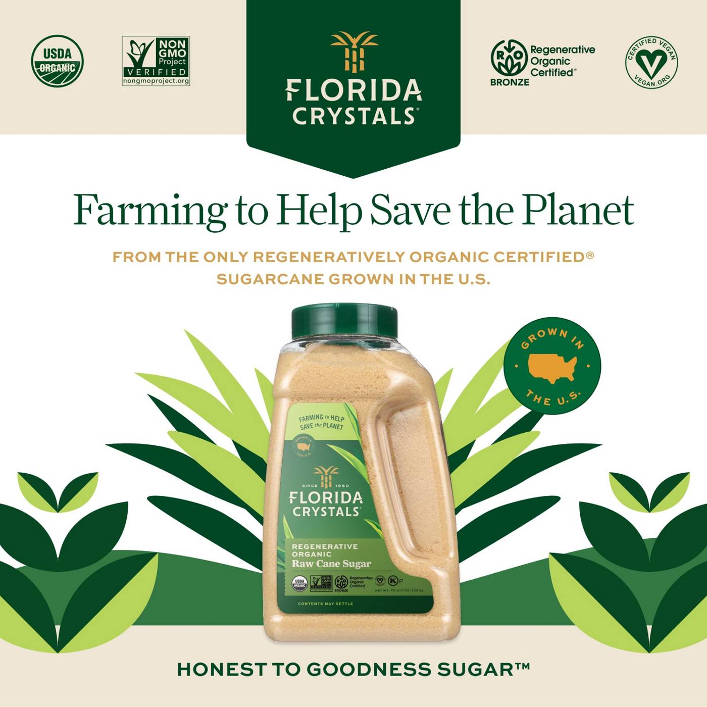 Florida Crystals Regenerative Organic Raw Cane Sugar; image 2 of 6