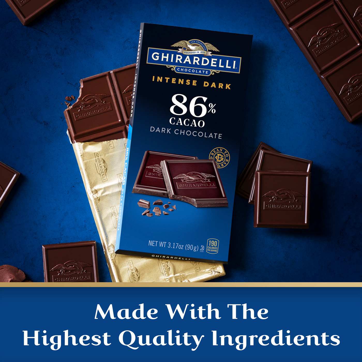 Ghirardelli Intense Dark 86% Cacao Dark Chocolate Bar; image 2 of 8