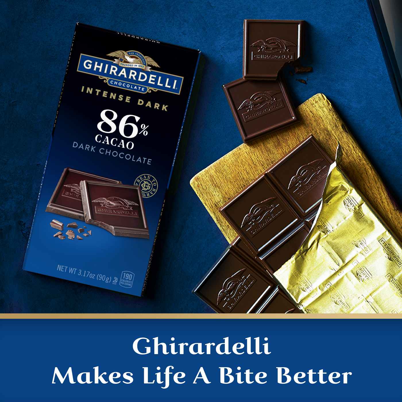 Ghirardelli Intense Dark 86% Cacao Dark Chocolate Bar; image 6 of 8