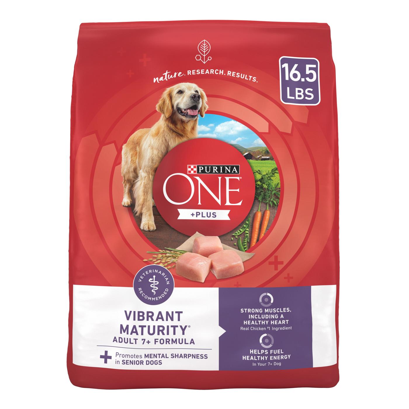 Purina ONE High Protein Dry Senior Dog Food Plus Vibrant Maturity Adult 7 Plus Formula; image 1 of 6