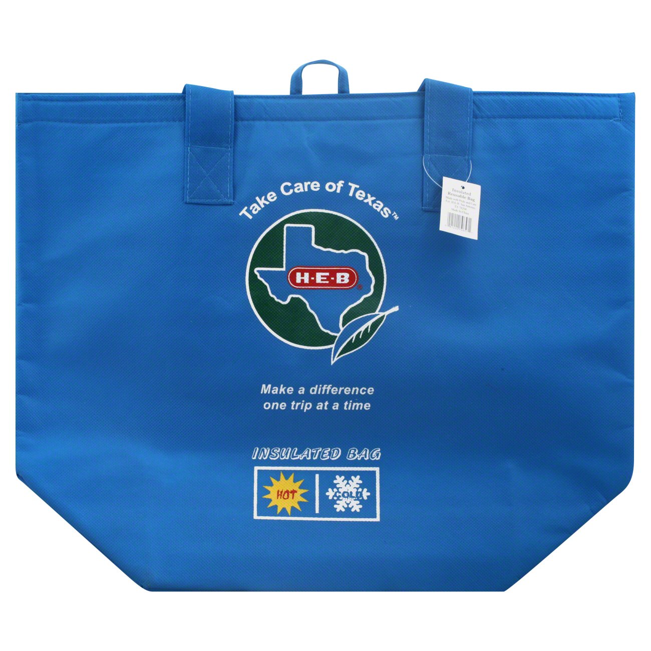 HEB Insulated Reusable Bag, Blue Shop Reusable Shopping Bags at HEB