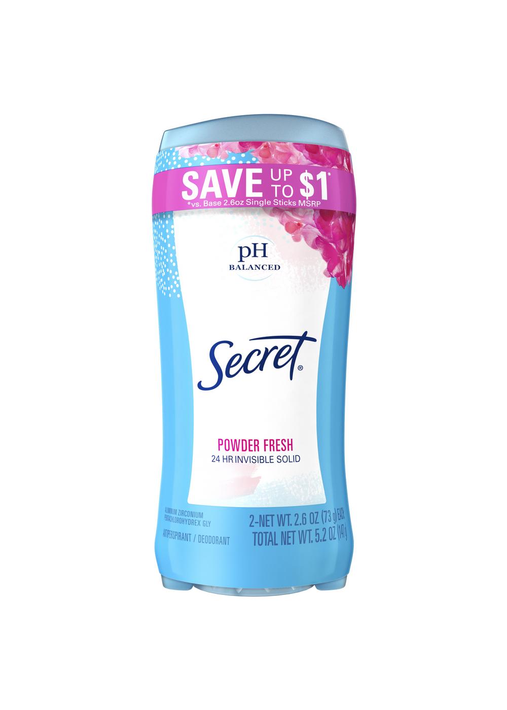 Secret 24 Hr Invisible Solid Antiperspirant Deodorant - Powder Fresh; image 1 of 7