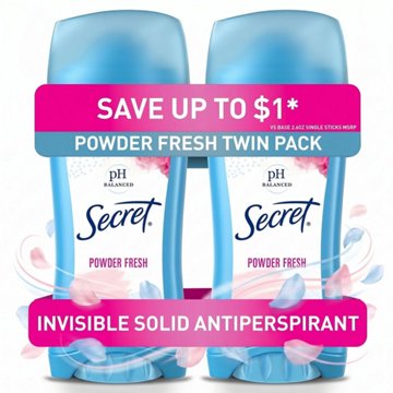 Secret 24 Hr Invisible Solid Antiperspirant Deodorant - Powder Fresh