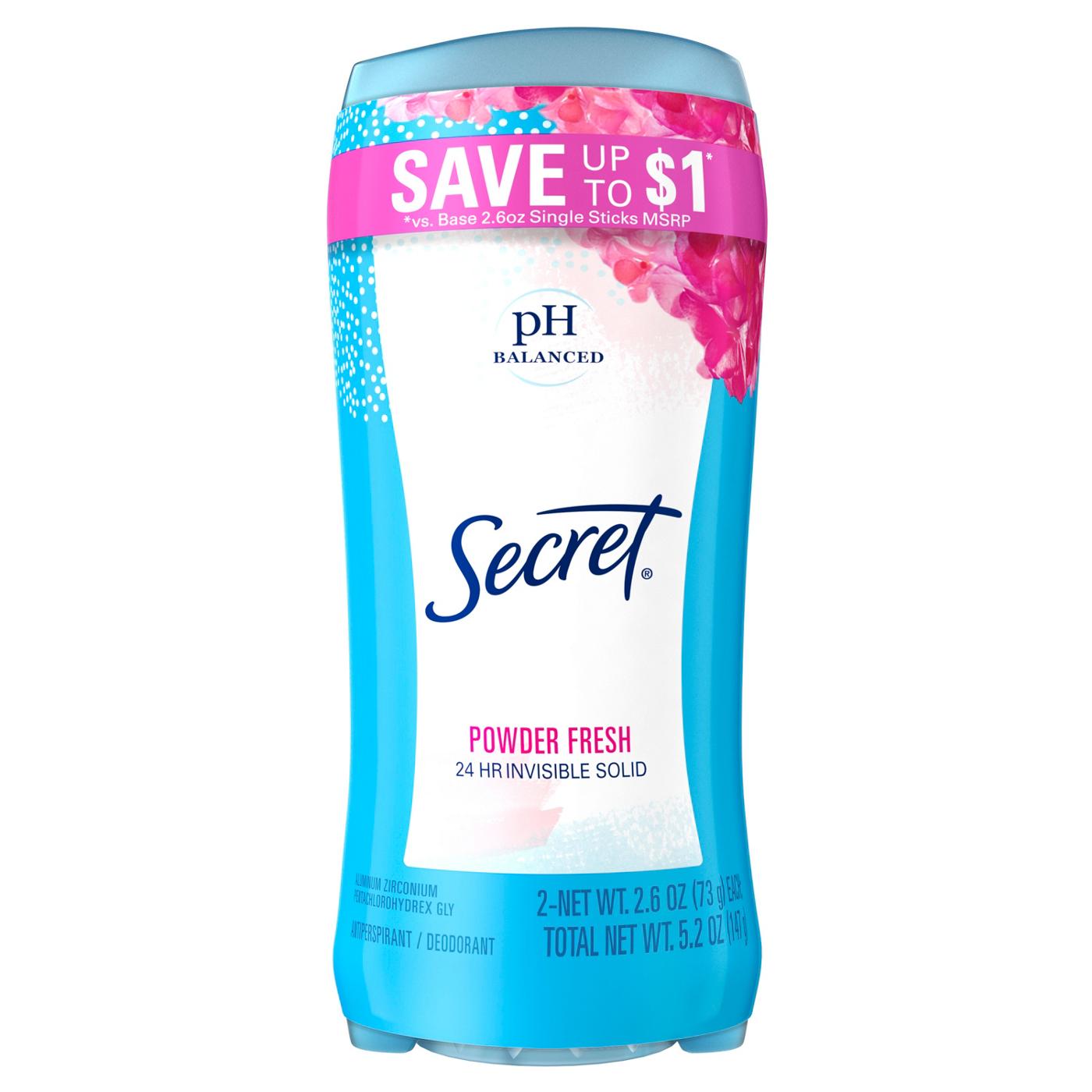 Secret 24 Hr Invisible Solid Antiperspirant Deodorant - Powder Fresh; image 10 of 10