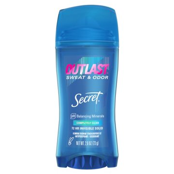 Secret Outlast 72 Hr Invisible Solid Antiperspirant Deodorant - Clean, 2.6 oz