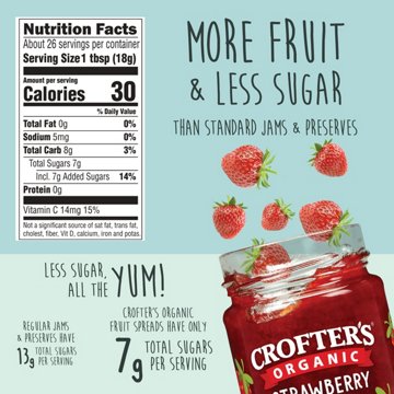 Crofter's Organic Strawberry Premium Fruit Spread, 16.5 oz