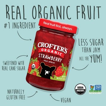 Crofter's Organic Strawberry Premium Fruit Spread, 16.5 oz