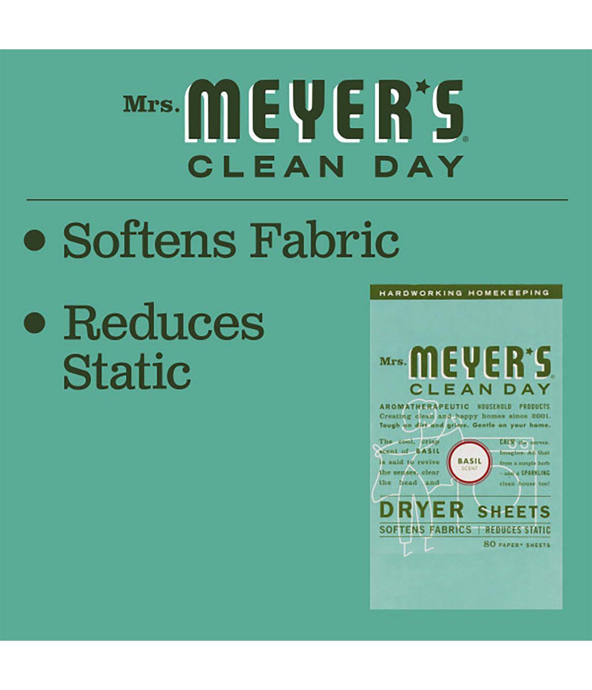 Mrs. Meyer's Clean Day Fabric Softener Dryer Sheets - Basil; image 4 of 7