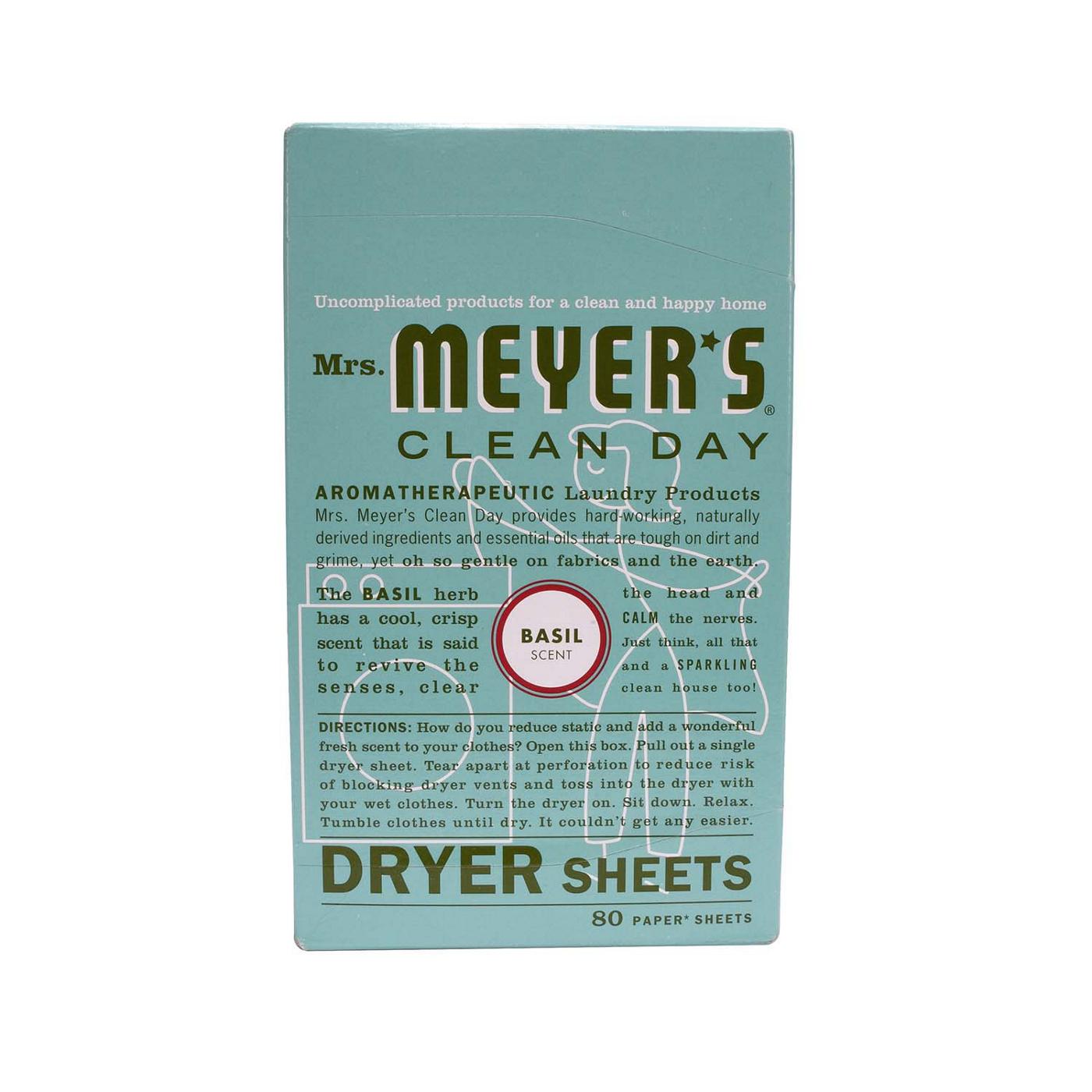 Mrs. Meyer's Clean Day Fabric Softener Dryer Sheets - Basil; image 4 of 7