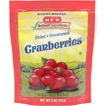 H-E-B Dried Sweetened Cranberries, 5 oz