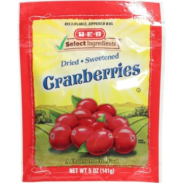 H-E-B Dried Sweetened Cranberries, 5 oz