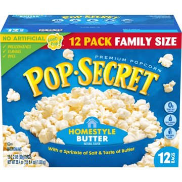 Pop Secret Homestyle Butter Microwave Popcorn 12 pk Bags, 3.2 oz