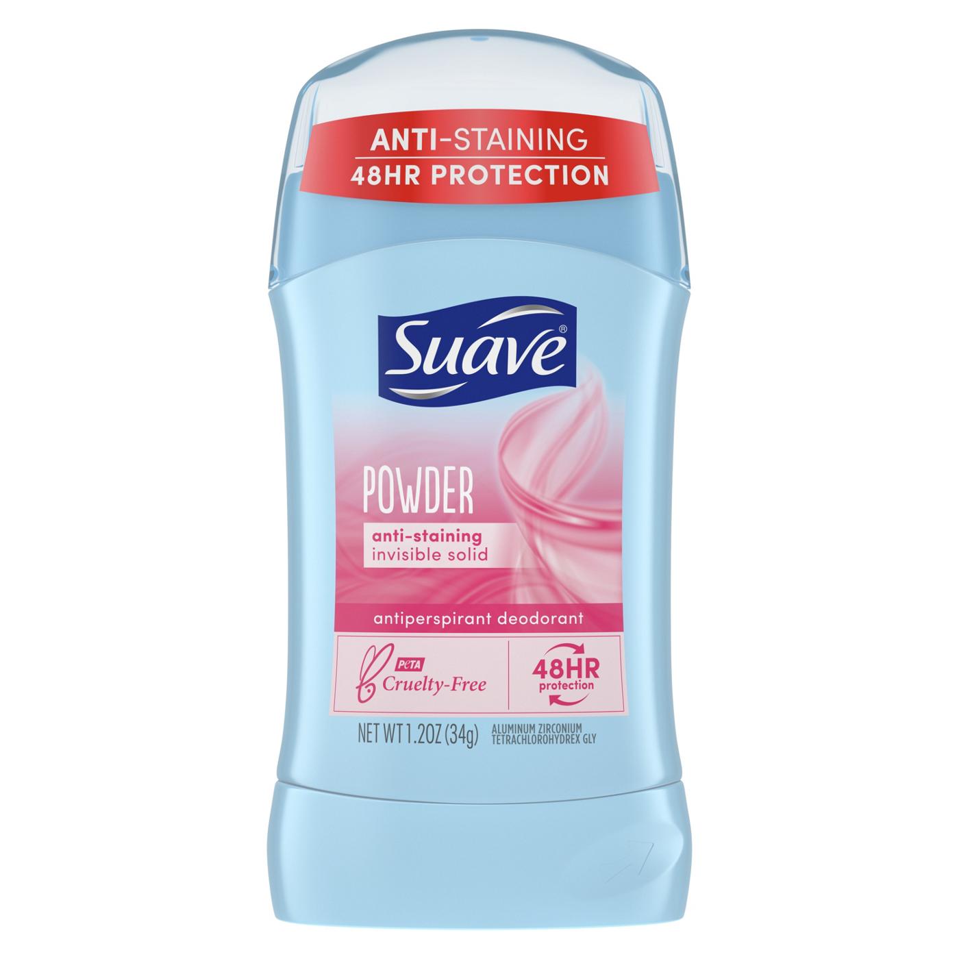 Suave  Antiperspirant Deodorant For Women, Invisible 48hr Protection - Powder; image 1 of 9