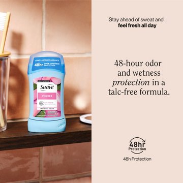 Suave  Antiperspirant Deodorant For Women, Invisible 48hr Protection - Powder, 1.2 oz