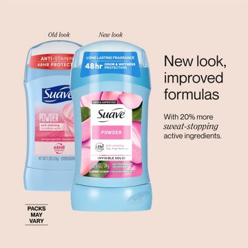 Suave  Antiperspirant Deodorant For Women, Invisible 48hr Protection - Powder, 1.2 oz