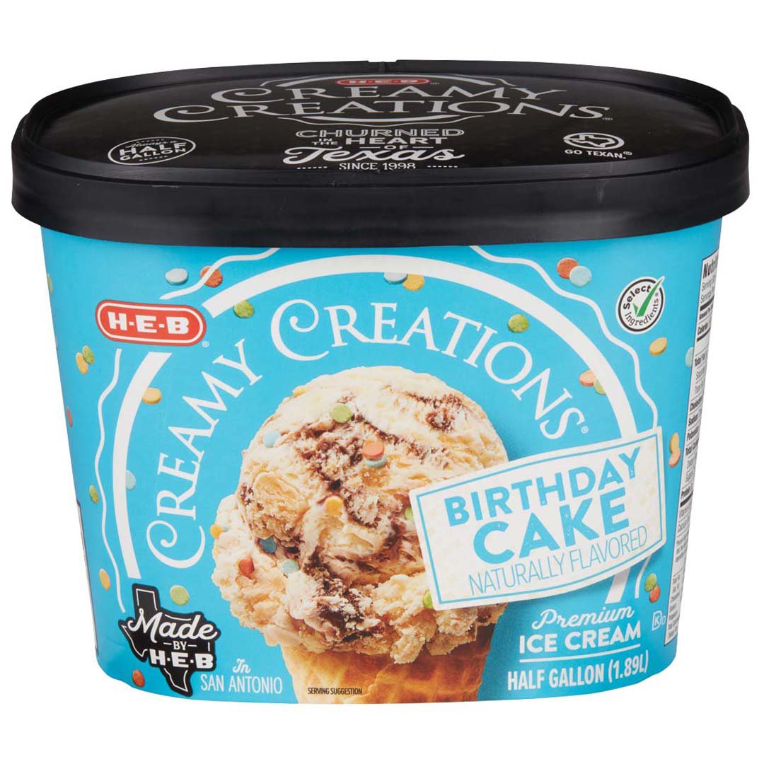 HEB Creamy Creations Birthday Cake Ice Cream Shop Ice cream at HEB